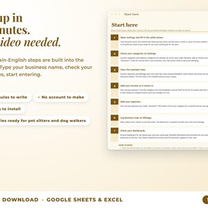 Start here tab with seven setup steps, no video needed