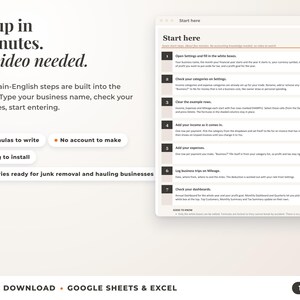 Start here tab with seven setup steps, no video needed