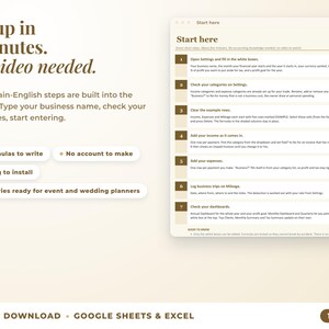 Start here tab with seven setup steps, no video needed