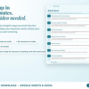 Start here tab with seven setup steps, no video needed