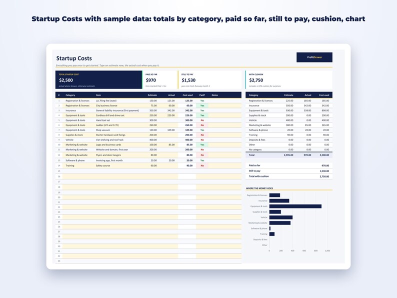 Small Business Startup Planner page preview