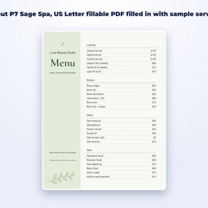 Service Price List Templates page preview