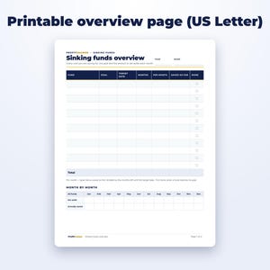 Sinking Funds Tracker page preview