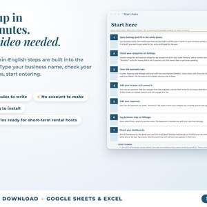 Start here tab with seven setup steps, no video needed