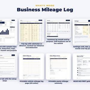 Everything included in the Business Mileage Log