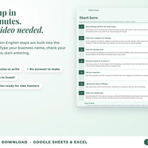Start here tab with seven setup steps, no video needed