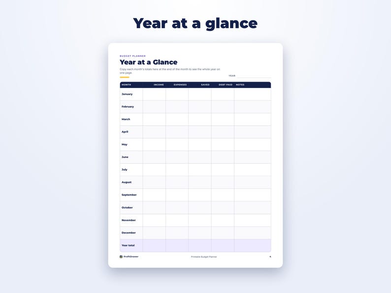 Printable Budget Planner page preview