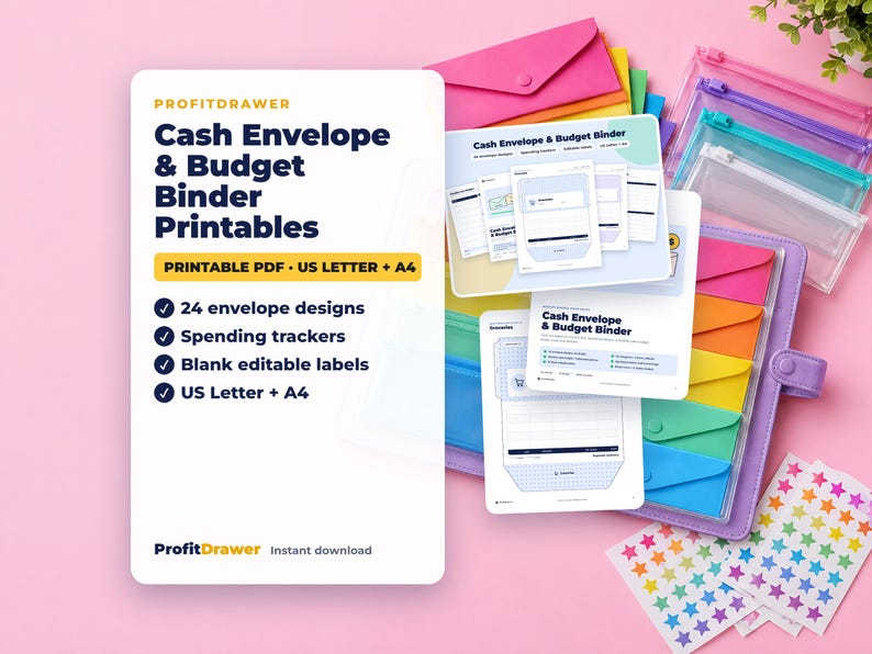 Cash Envelope & Budget Binder Printables - ProfitDrawer instant download