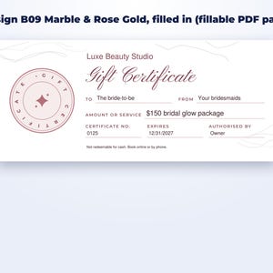 Gift Certificate Templates for Lash, Nail & Salon page preview