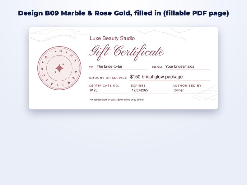 Gift Certificate Templates for Lash, Nail & Salon page preview