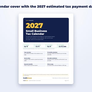 Small Business Tax Calendar 2027 + Quarterly Tax Tracker page preview