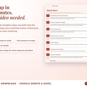 Start here tab with seven setup steps, no video needed