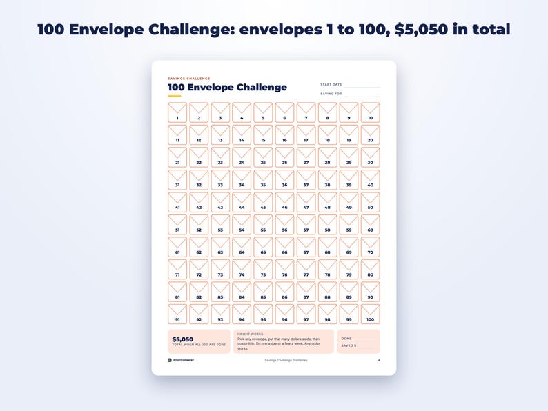 Savings Challenge Printables page preview