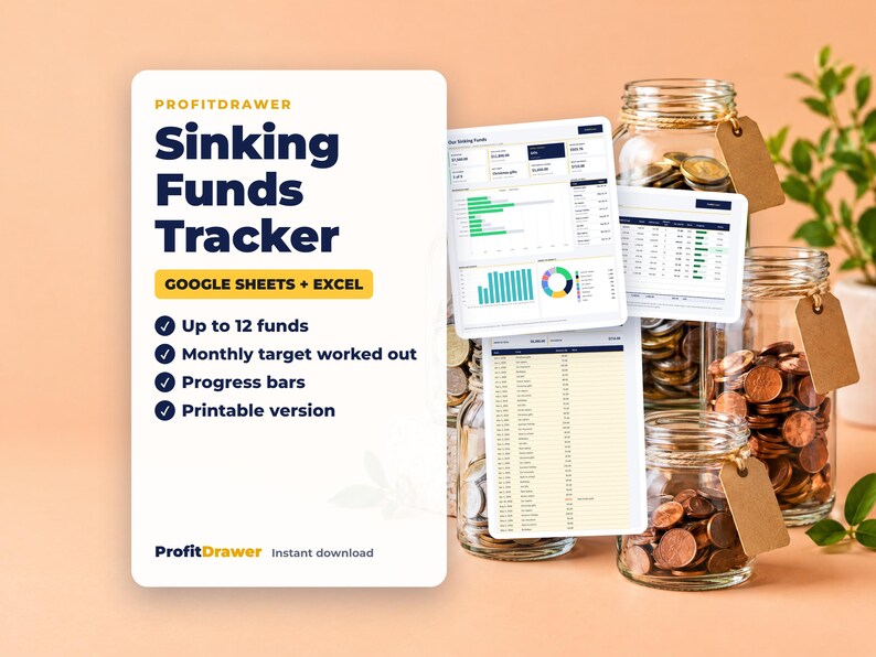 Sinking Funds Tracker - ProfitDrawer instant download