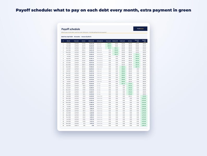 Debt Payoff Tracker page preview
