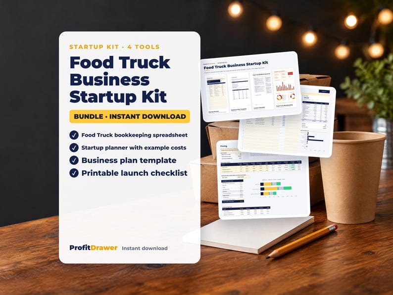 Food Truck Business Startup Kit - ProfitDrawer instant download