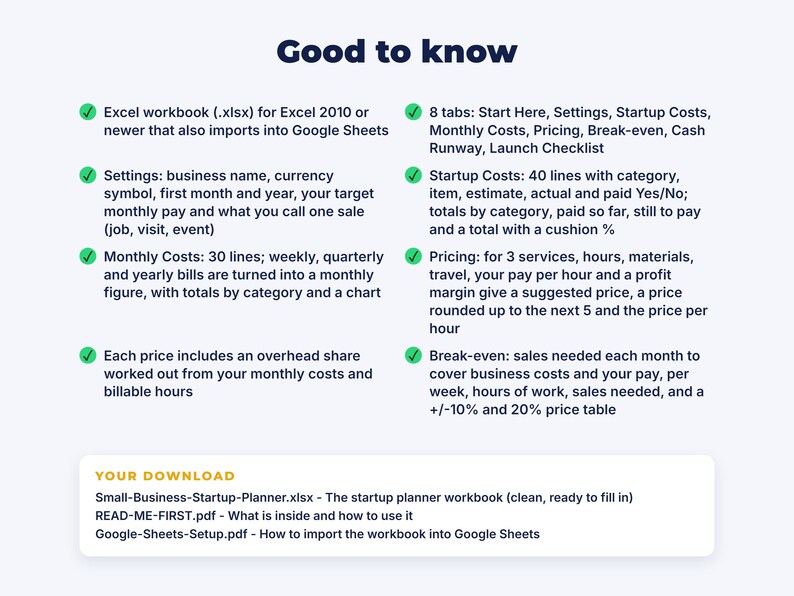 Small Business Startup Planner: details