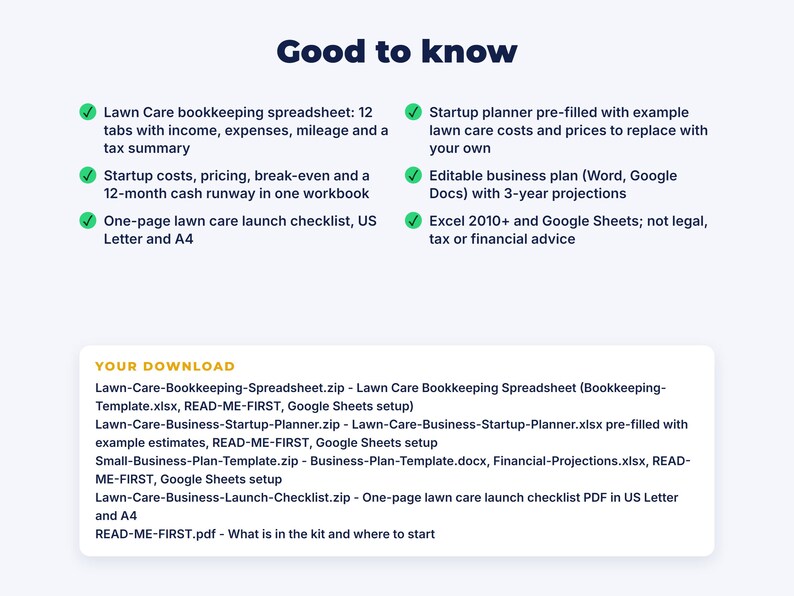Lawn Care Business Startup Kit: details