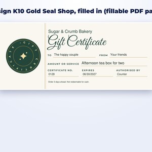 Gift Certificate Templates for Bakers & Small Shops page preview