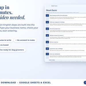 Start here tab with seven setup steps, no video needed