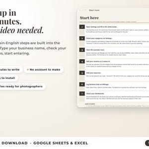 Start here tab with seven setup steps, no video needed