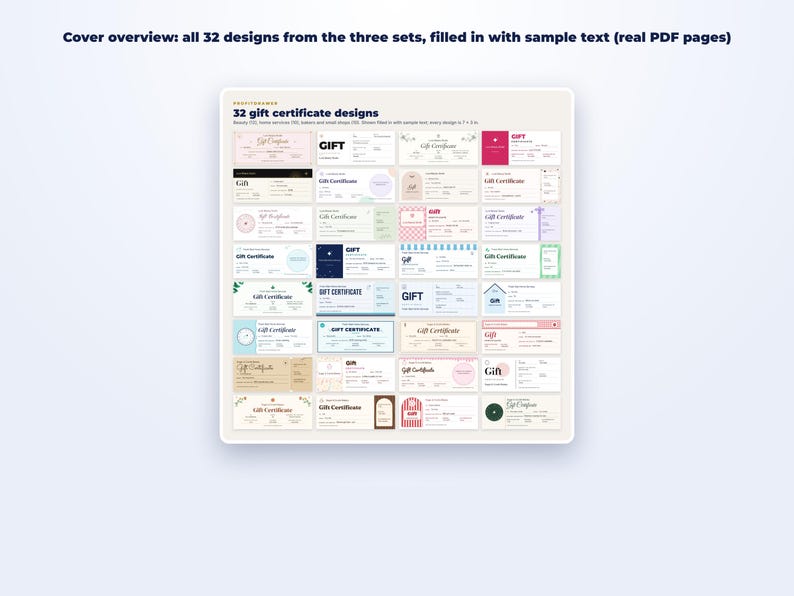 Holiday Gift Certificate Bundle page preview