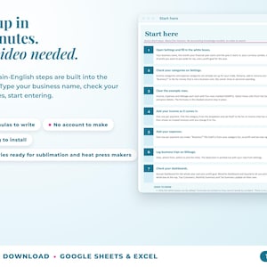 Start here tab with seven setup steps, no video needed