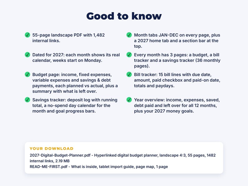 2027 Digital Budget Planner: details