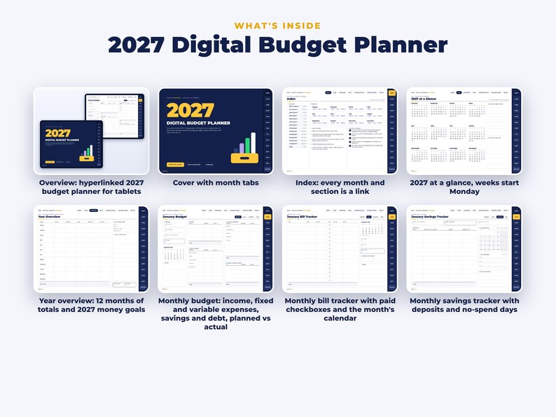 Everything included in the 2027 Digital Budget Planner