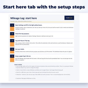 Business Mileage Log page preview