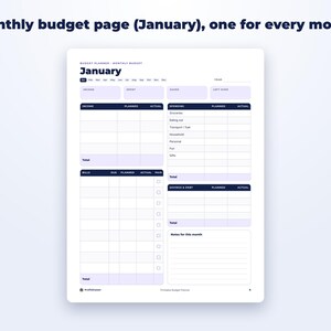 Printable Budget Planner page preview