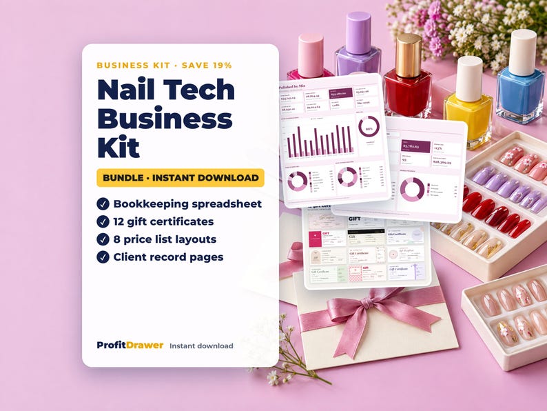 Nail Tech Business Kit - ProfitDrawer instant download