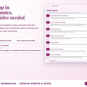 Start here tab with seven setup steps, no video needed