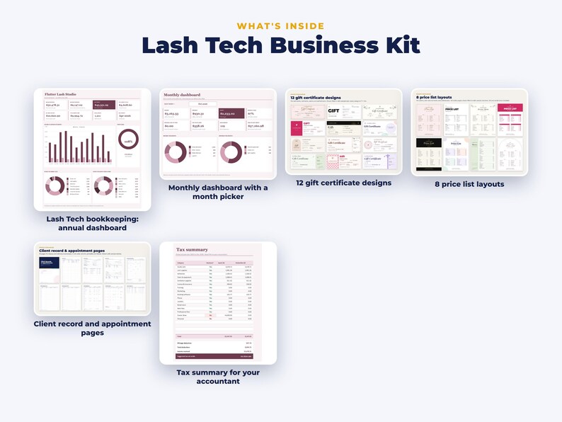 Everything included in the Lash Tech Business Kit