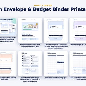 Everything included in the Cash Envelope & Budget Binder Printables