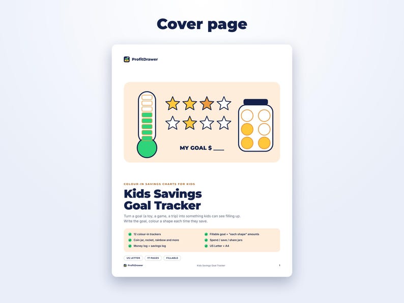 Kids Savings Goal Tracker page preview