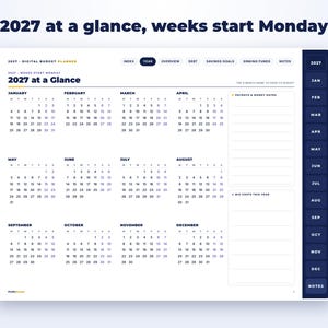 2027 Digital Budget Planner page preview
