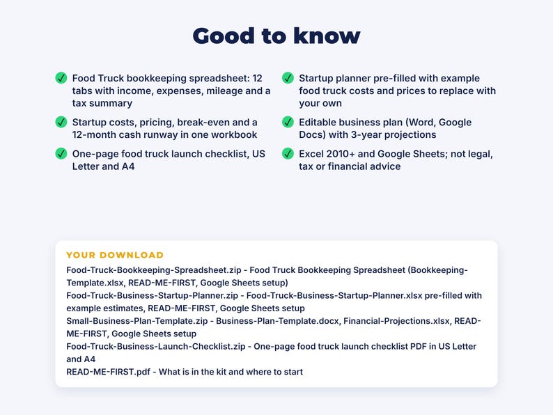 Food Truck Business Startup Kit: details