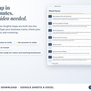 Start here tab with seven setup steps, no video needed