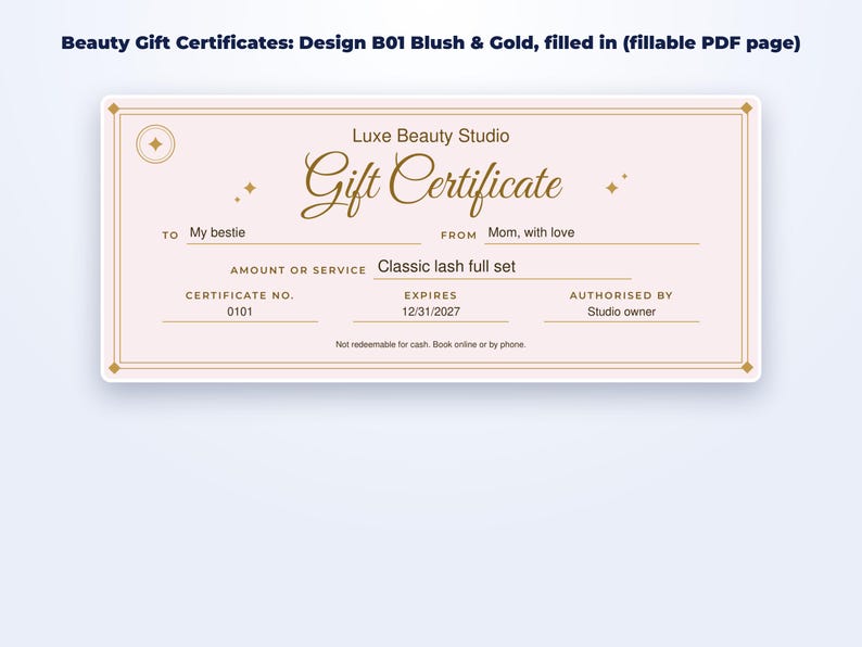 Holiday Gift Certificate Bundle page preview