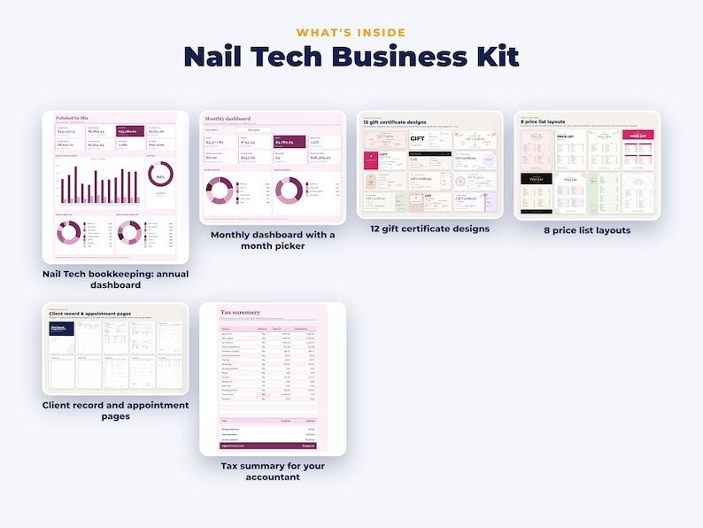 Everything included in the Nail Tech Business Kit