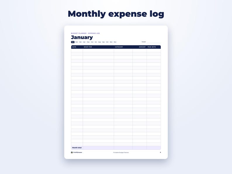Printable Budget Planner page preview