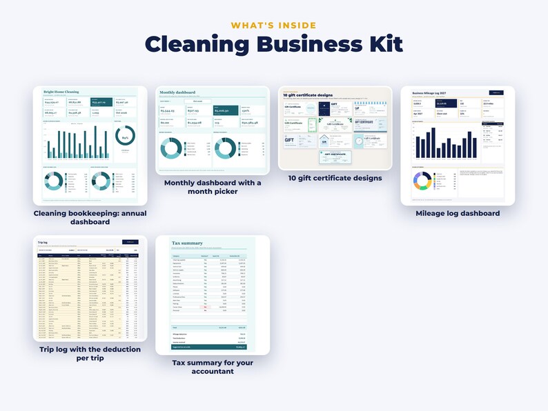 Everything included in the Cleaning Business Kit