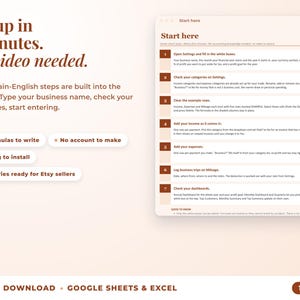 Start here tab with seven setup steps, no video needed