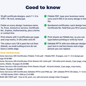 Gift Certificate Templates for Cleaning & Home Services: details