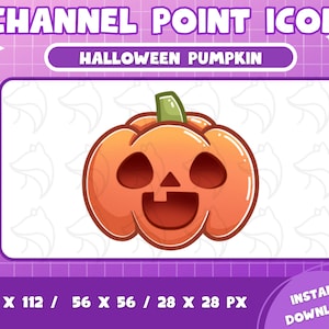 Halloween Kürbis Channel Point Icon | Gebissabzeichen | Emotes | Halloween | Kawaii | Gruselige Ästhetik | Kasper | Niedlicher Gothic