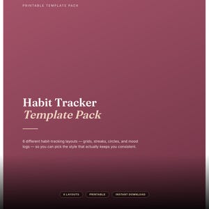 Habit Tracker Printable PDF, 6 Layouts Digital Download, Daily Weekly Habit Log GoodNotes
