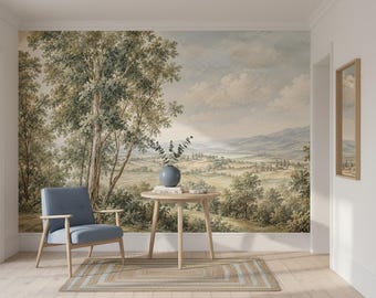 Traditional Wallpaper - Verdant Landscape with Distant Hills