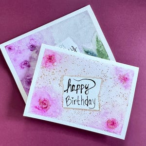 Birthday roses blank greeting cards set of 2 original