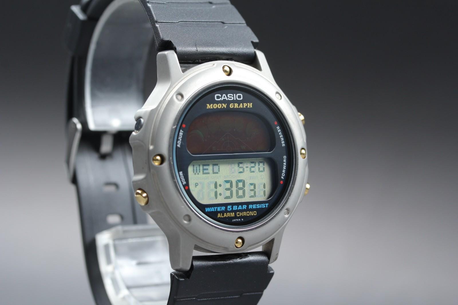 CASIO MOON GRAPH デジタル置時計 Casio Moon Graph - Etsy